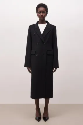 Double Faced Wool Dinner Coat - Black