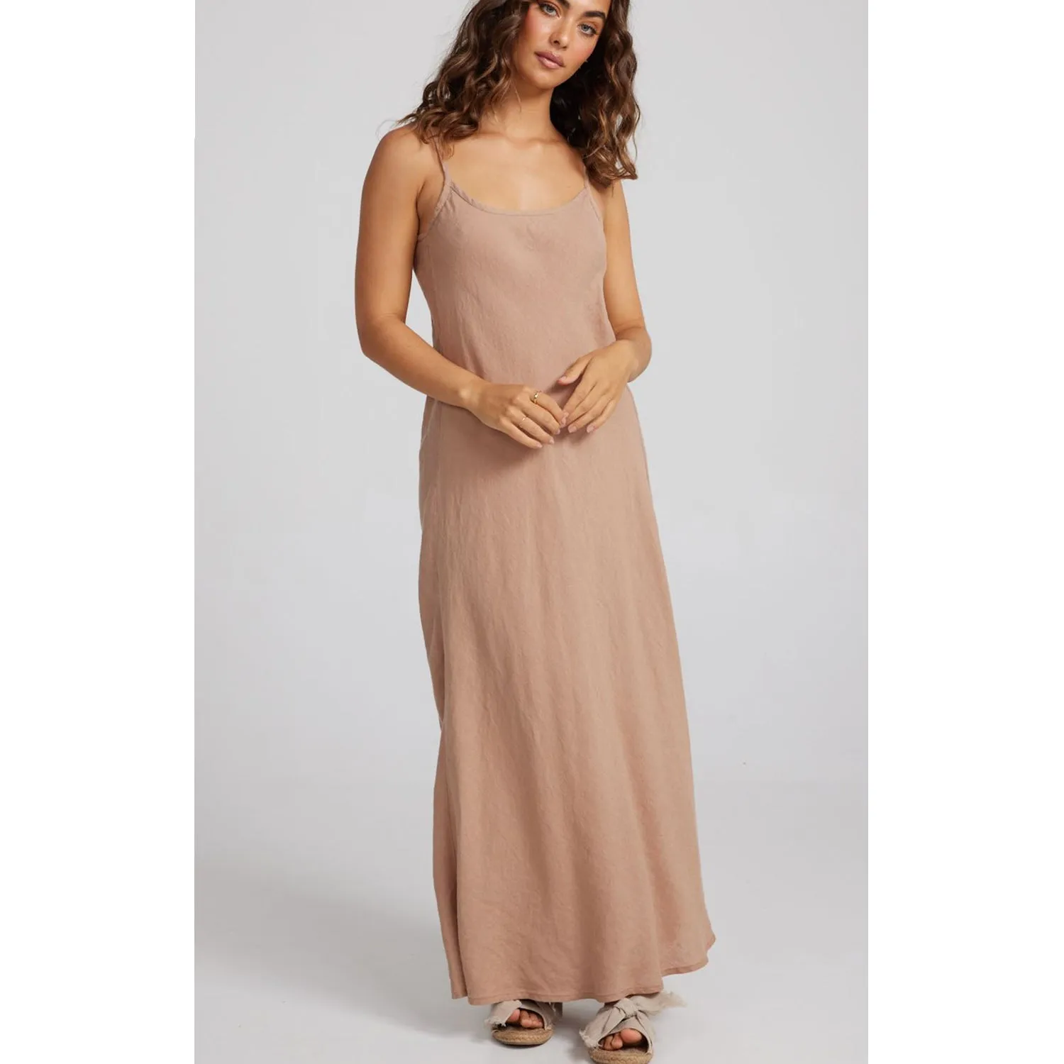 Dress Claro Maxi - Saddle Brown Linen