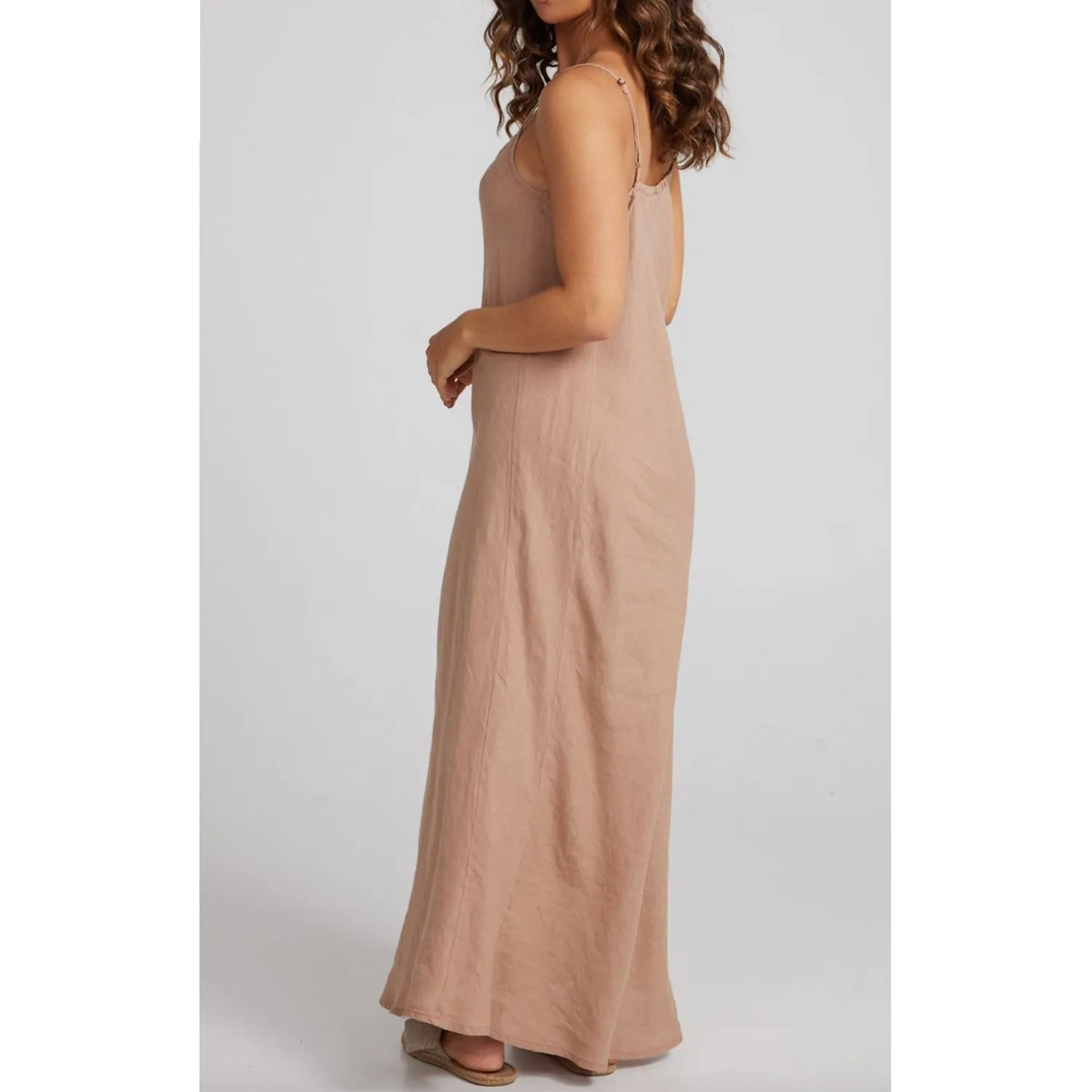 Dress Claro Maxi - Saddle Brown Linen