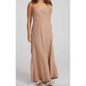 Dress Claro Maxi - Saddle Brown Linen