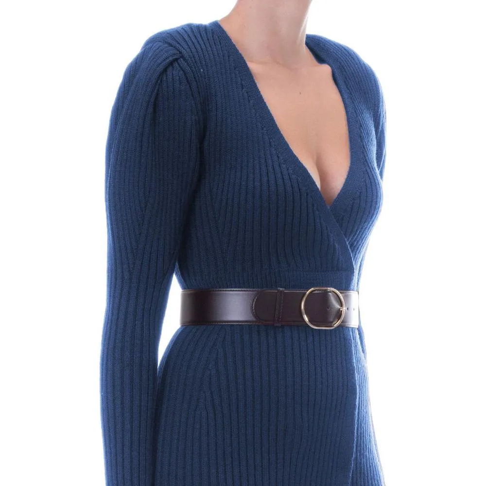 Elisabetta Franchi Blue Wool Women Dress