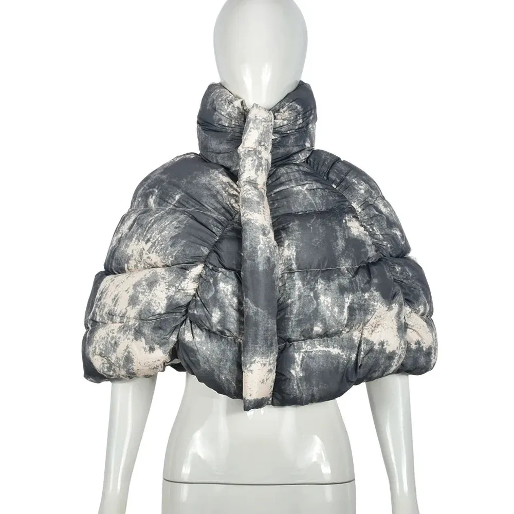 Fatima Tie Dye Cotton-padded Coat (Turtleneck)