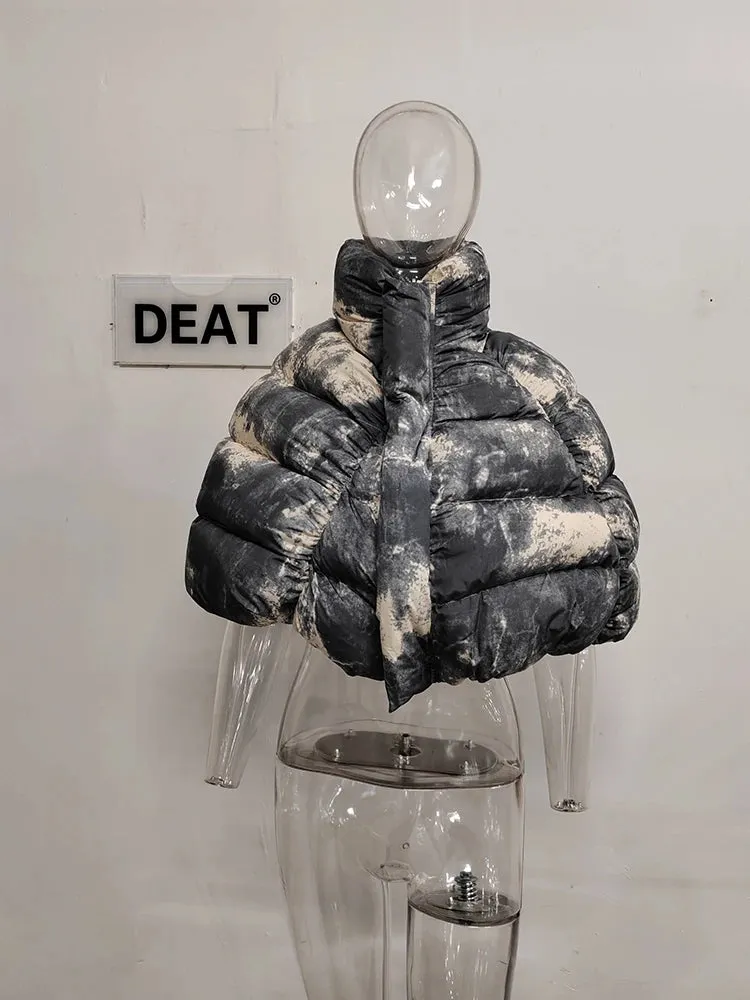 Fatima Tie Dye Cotton-padded Coat (Turtleneck)