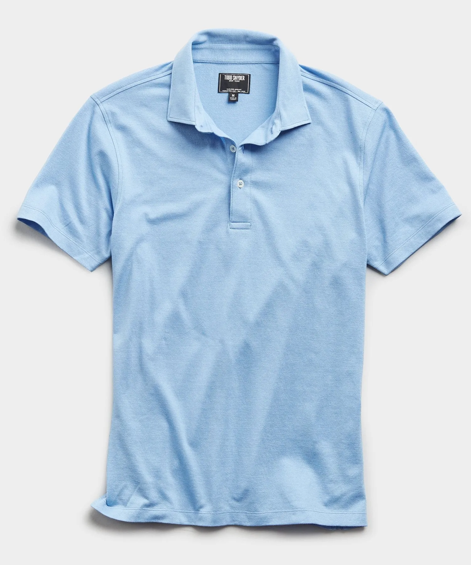 Fine Pique Polo in Light Blue