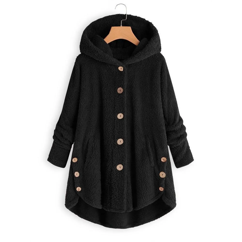 Fluffy Hooded Pullover Loose Sweater