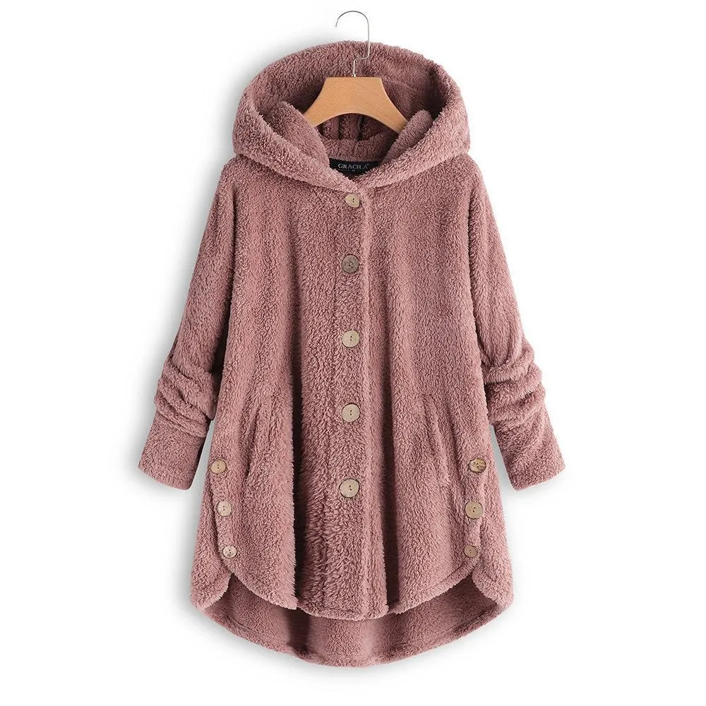 Fluffy Hooded Pullover Loose Sweater