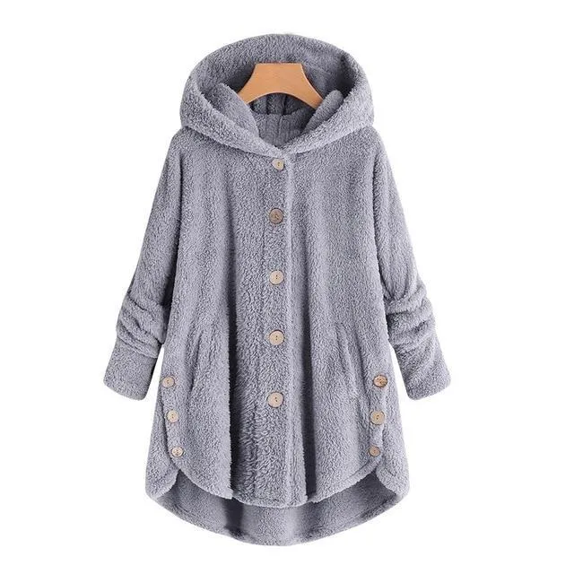 Fluffy Hooded Pullover Loose Sweater