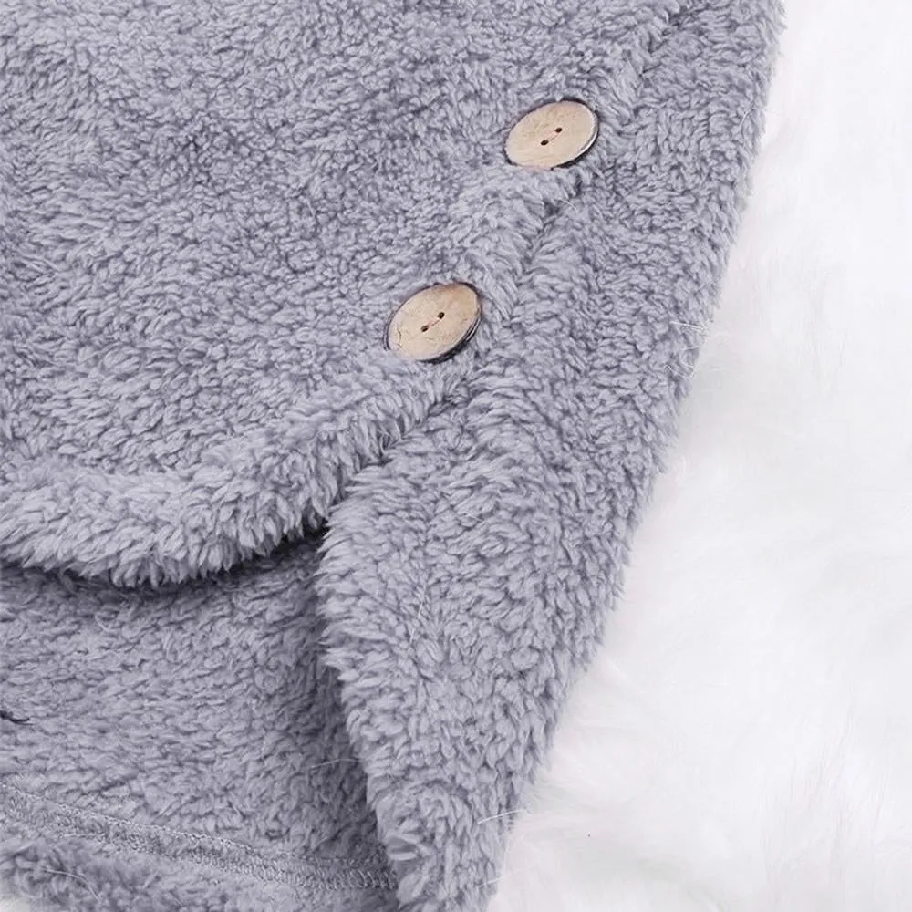 Fluffy Hooded Pullover Loose Sweater