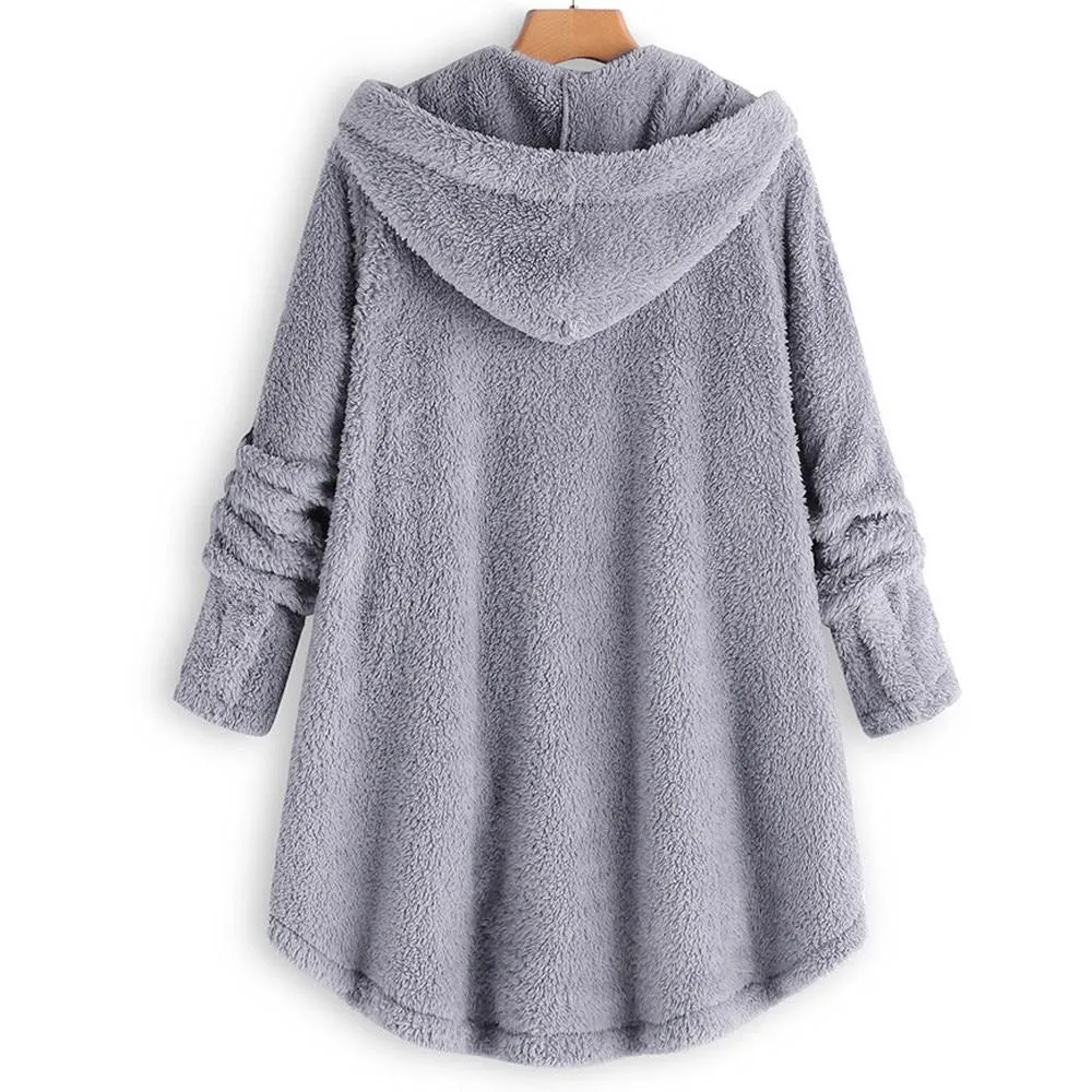 Fluffy Hooded Pullover Loose Sweater