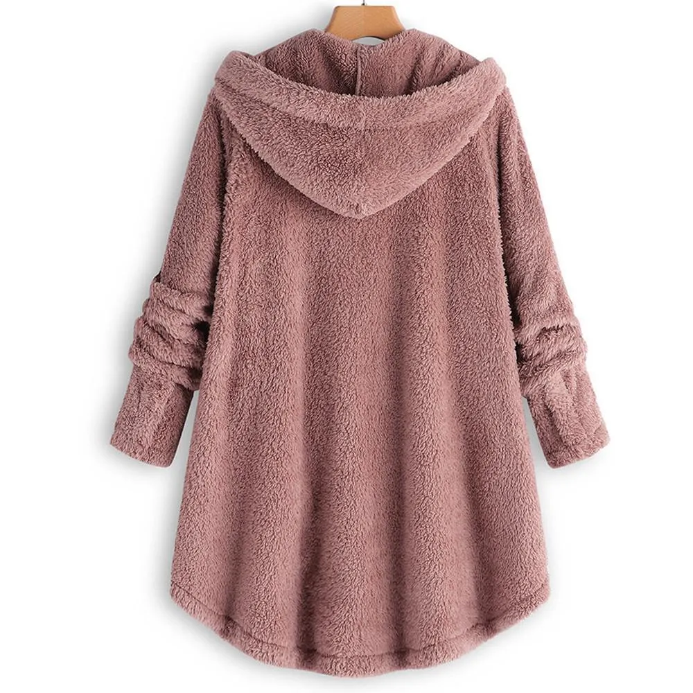 Fluffy Hooded Pullover Loose Sweater