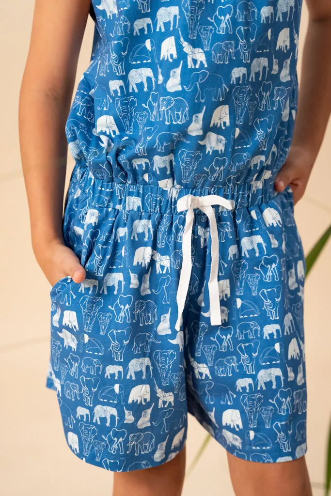 Flutter Playsuit - Blue Elephant Families