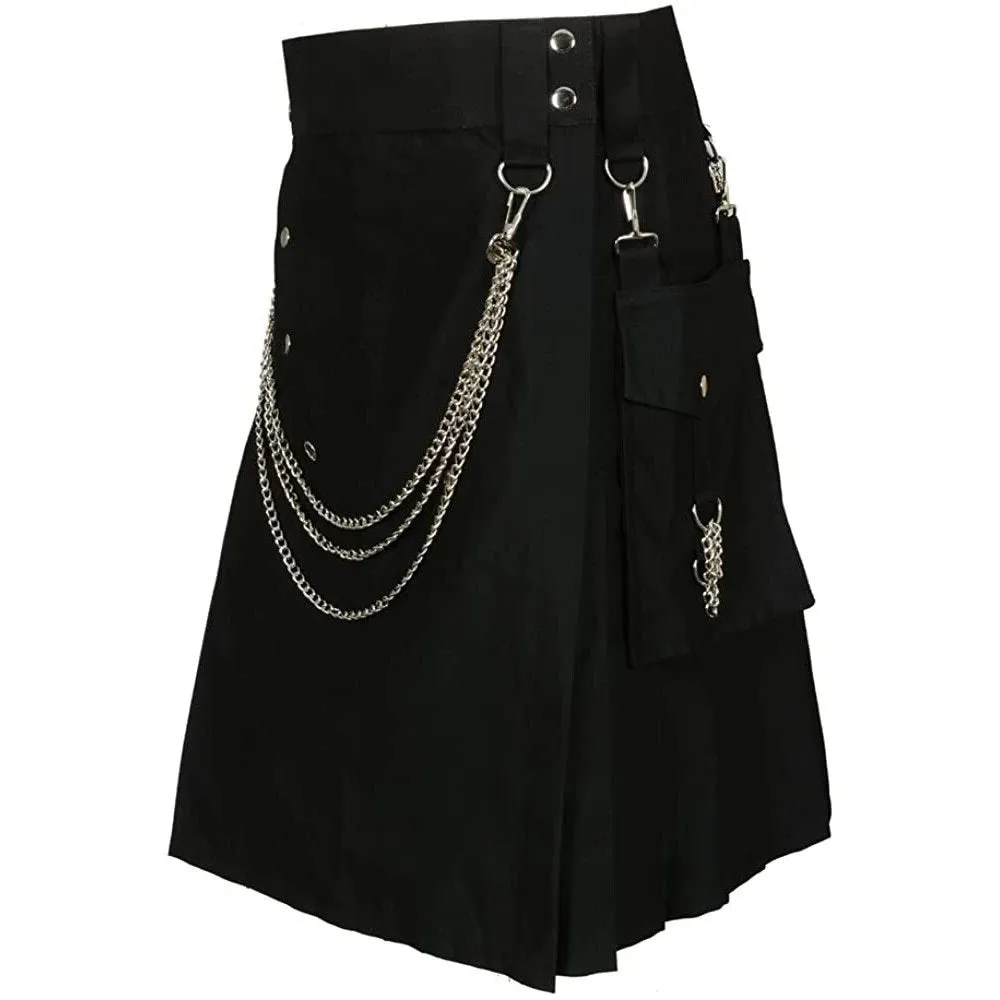 Funki Buys | Skirts | Men's Gothic Kendo Pocket Chain Link Kilts