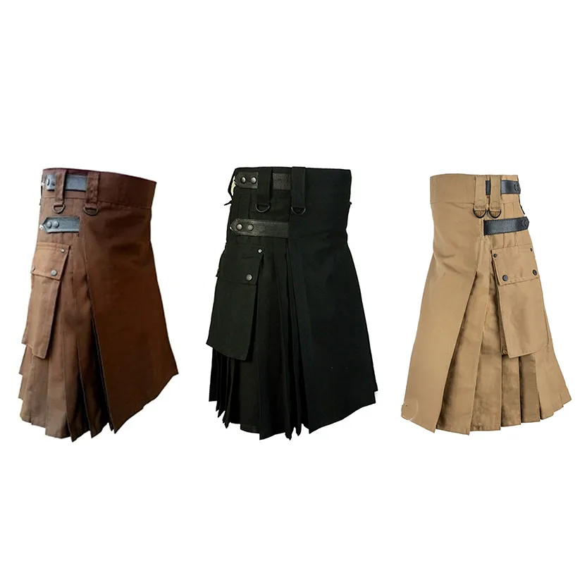 Funki Buys | Skirts | Men's Gothic Punk Pleated Cargo Utility Kilts