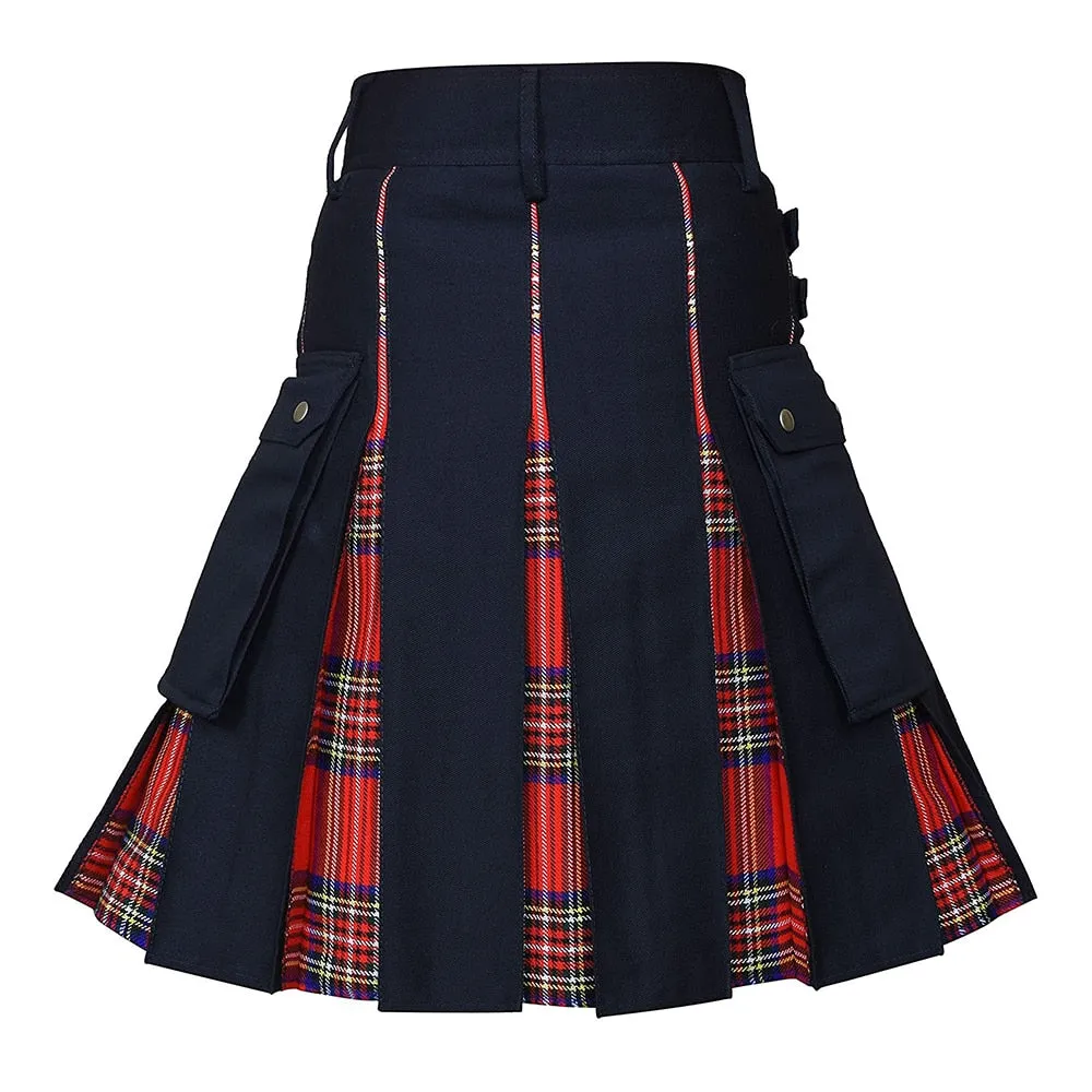 Funki Buys | Skirts | Men's Modern Gothic Punk Plaid Pleated Kilt