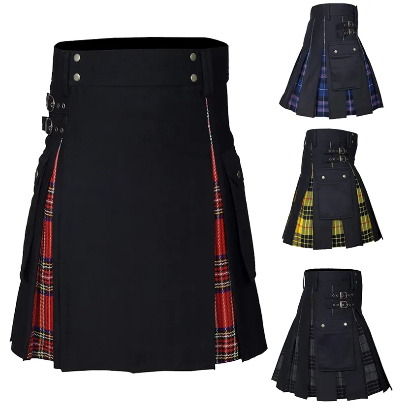 Funki Buys | Skirts | Men's Modern Gothic Punk Plaid Pleated Kilt