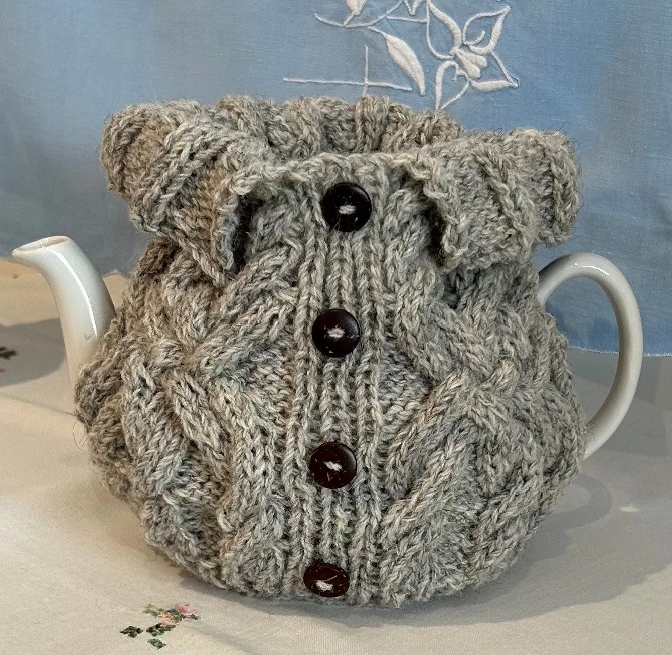 Hand Knit Irish Tea Cosy - "Aidan" Grey