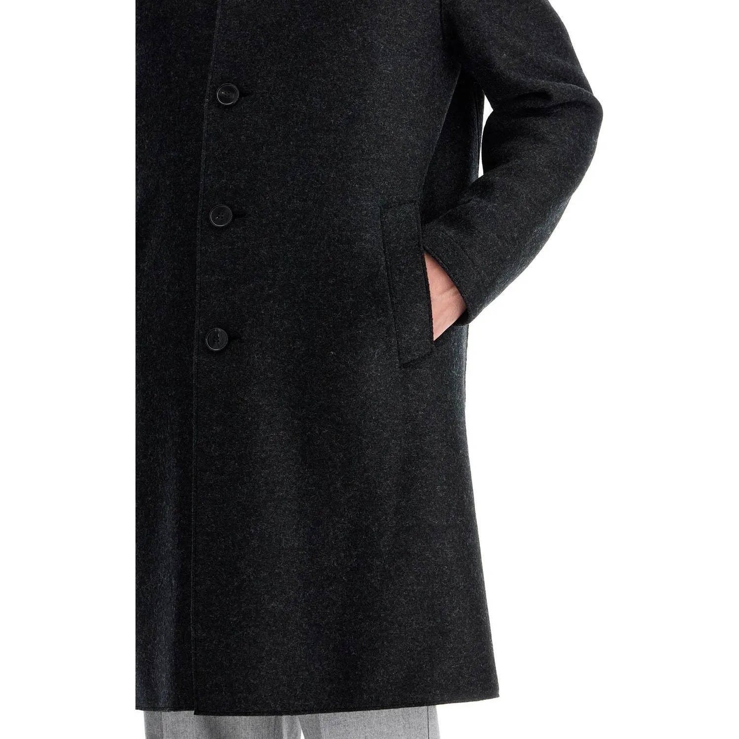 Harris Wharf London single-breasted pressed wool coat