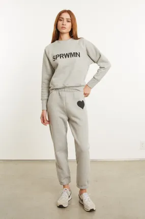 Heather Grey Heart Sweatpants