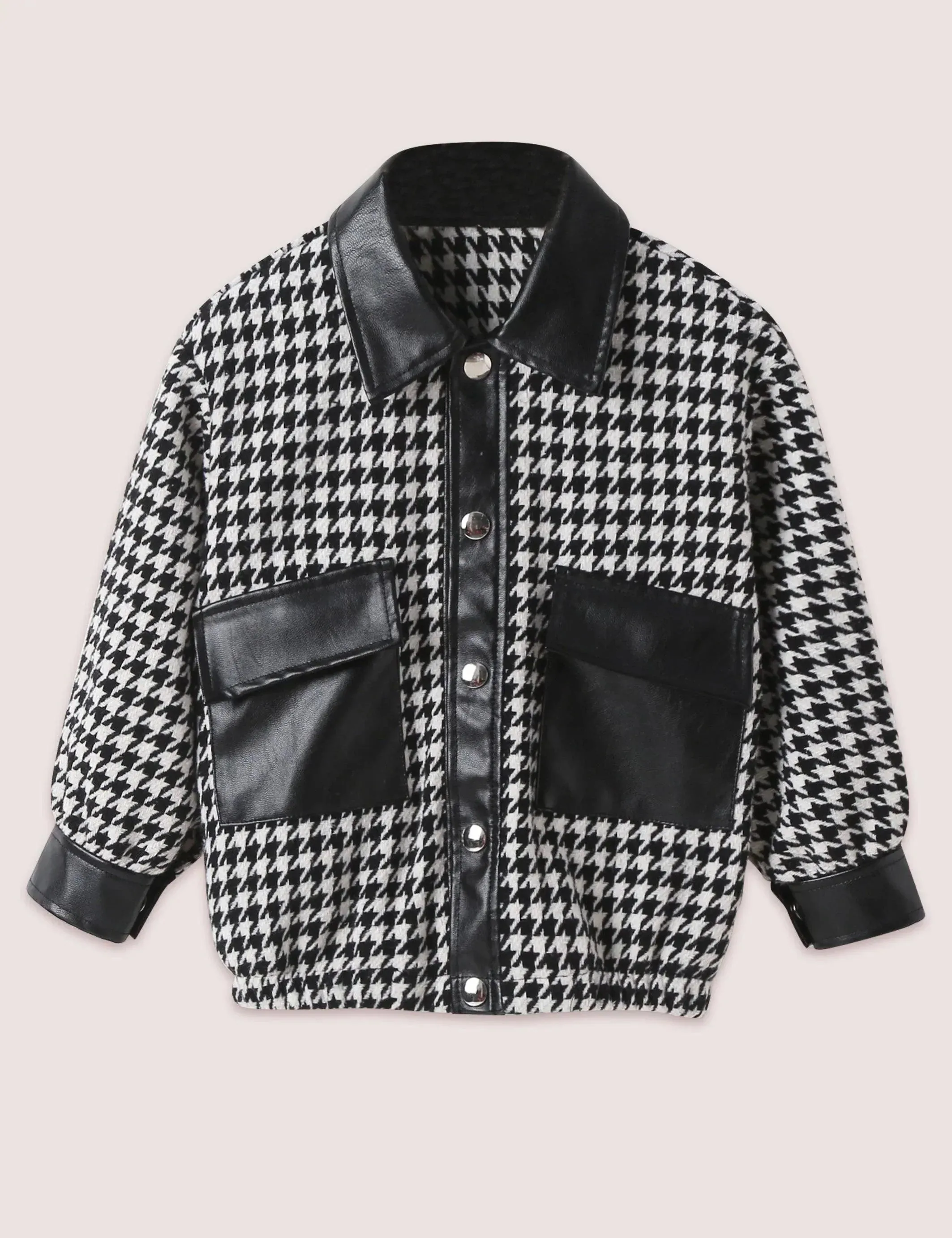 Houndstooth Woolen Coat