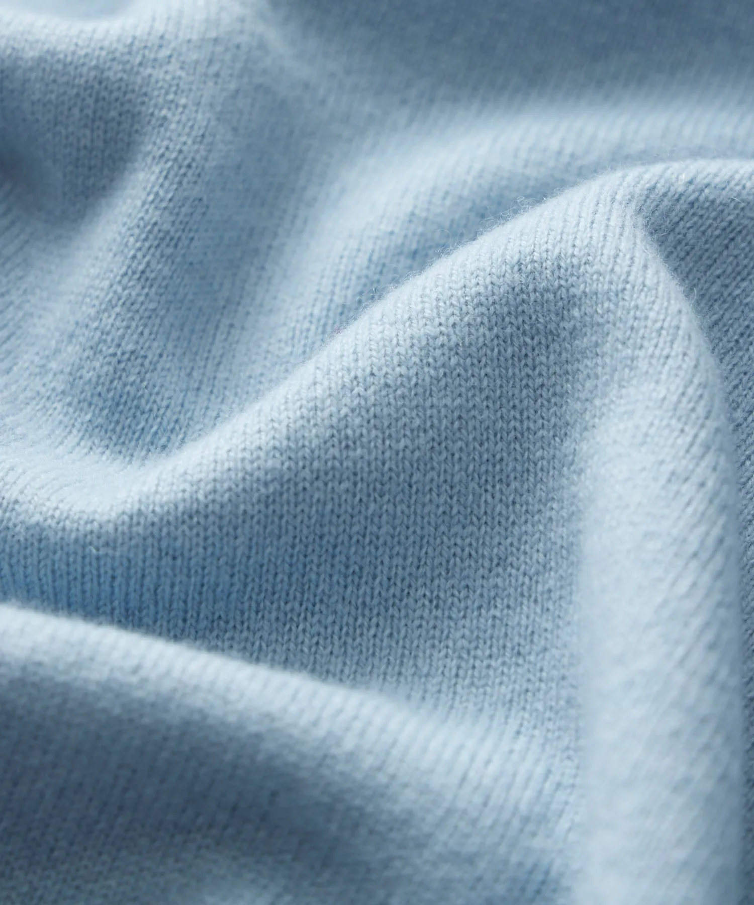 Italian Garment Dyed Wool Cashmere Crewneck Sweater in Light Blue