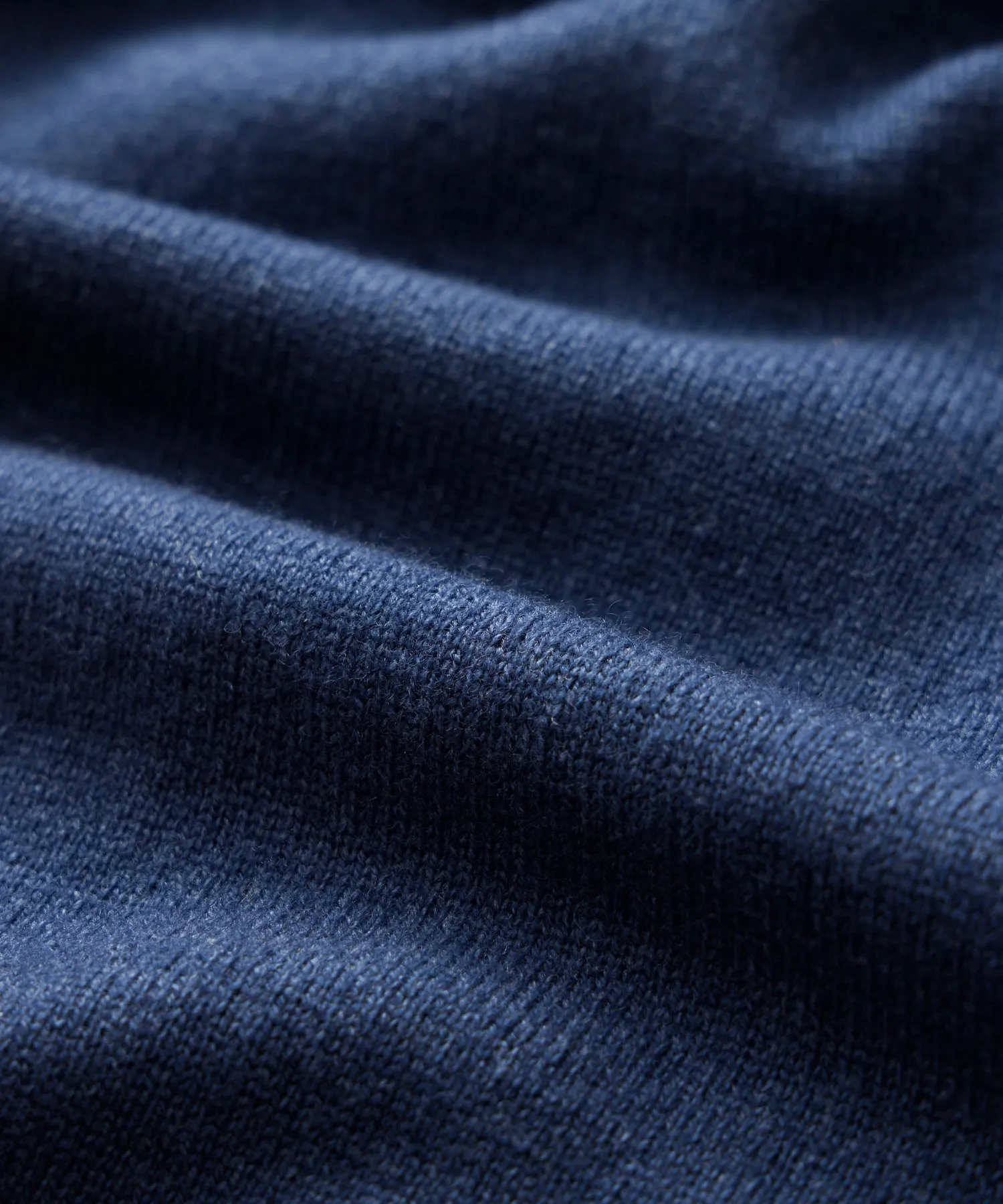 Italian Garment Dyed Wool Cashmere Crewneck Sweater in Navy