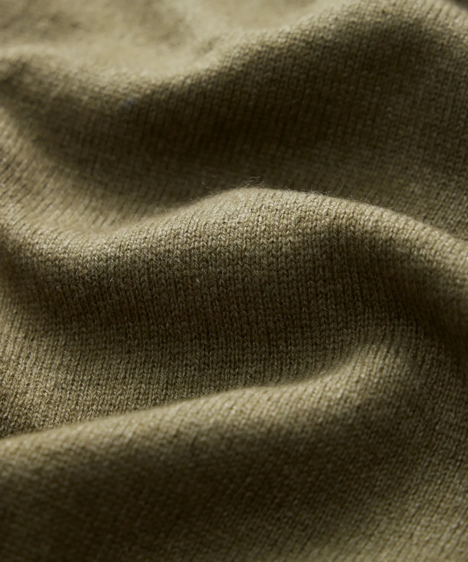 Italian Garment Dyed Wool Cashmere Crewneck Sweater in Olive