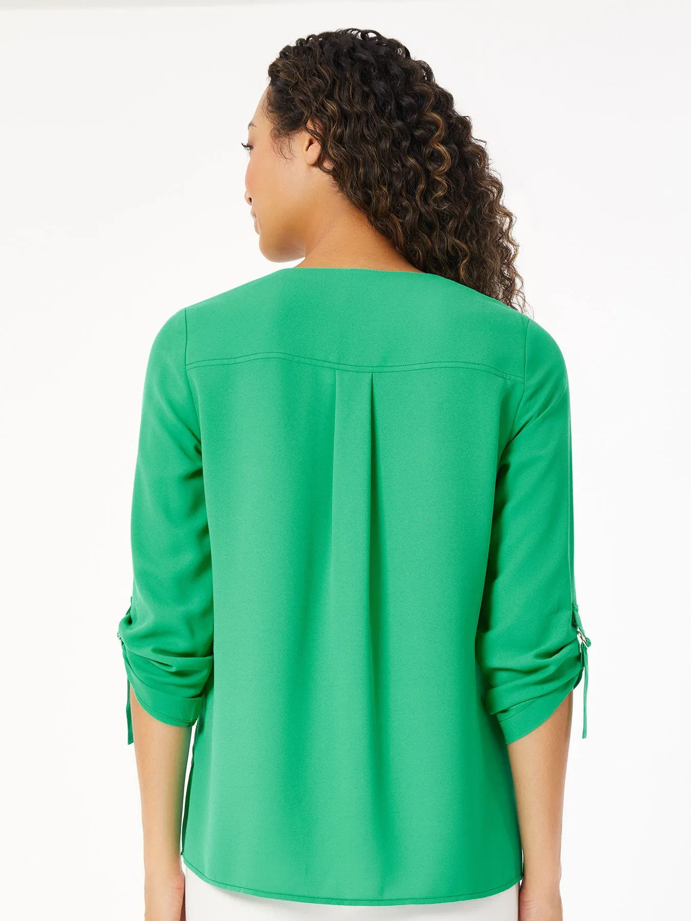 Jasper Crepe Collarless Tunic