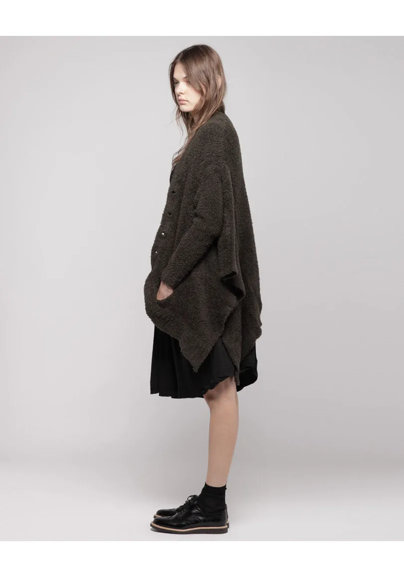 Knit Coat w/ Asymmetrical Hem