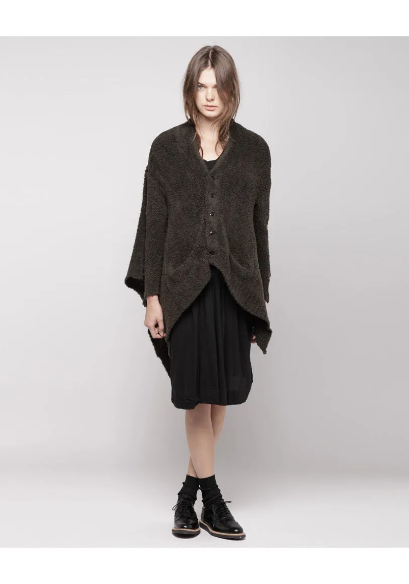 Knit Coat w/ Asymmetrical Hem