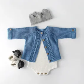 Knitted Baby Romper Newborn Autumn Winter Baby Boy Girl Clothes Infant Cardigan Sweater Romper Jumpsuit Cotton Toddler Outfits