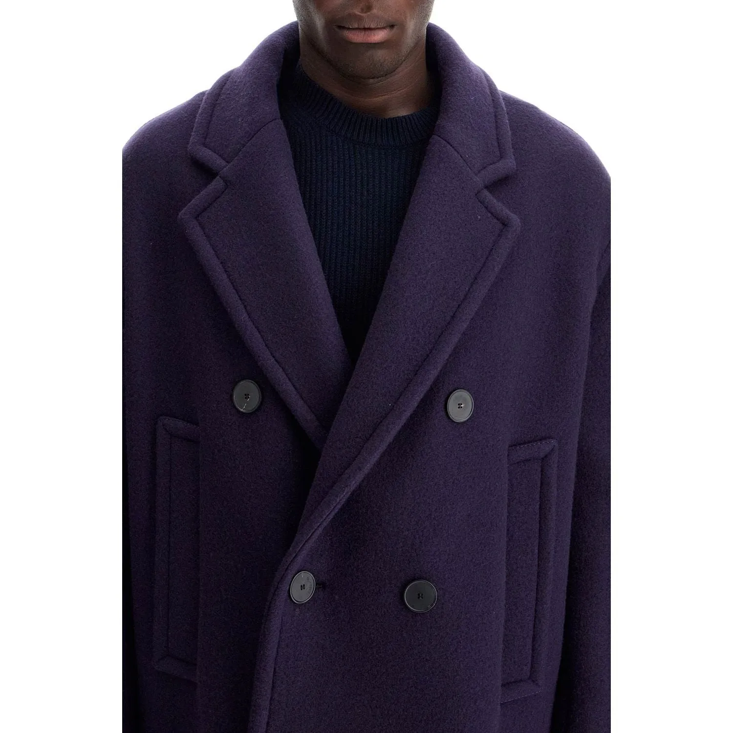 Lanvin double-breasted heavy wool coat