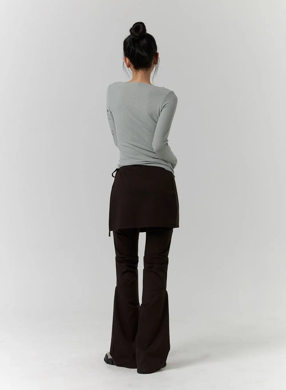 Layered Pintuck Boot Cut Pants CD319