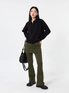 Layered Skirt And Bootcut Pants CM315