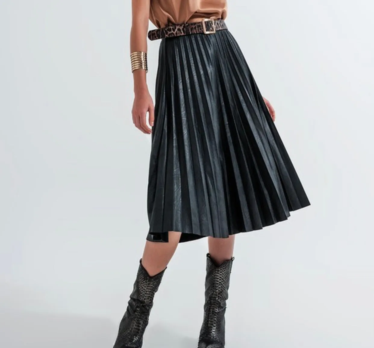 Leather Midi Skirt