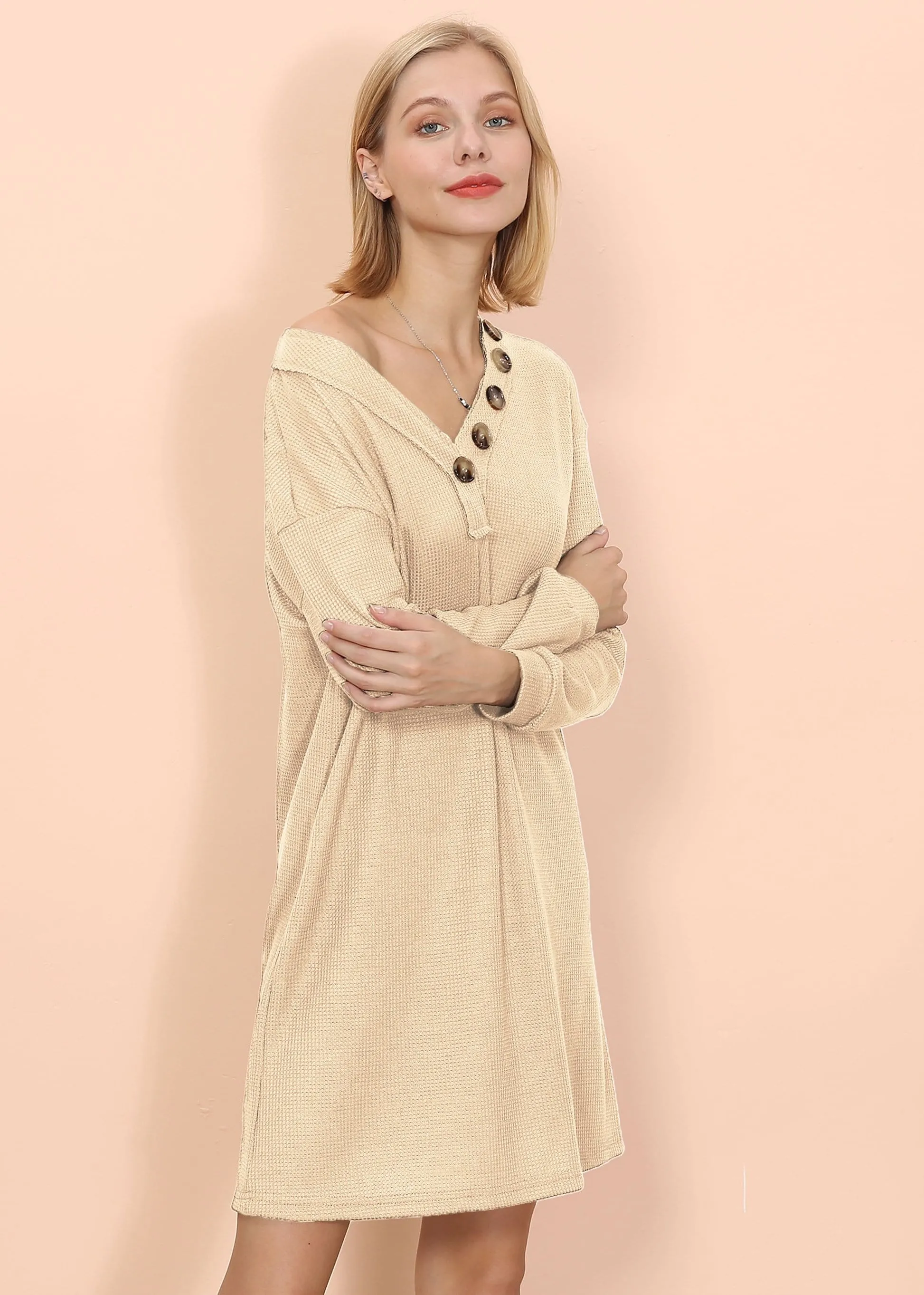 Lounge Button Tunic Dress