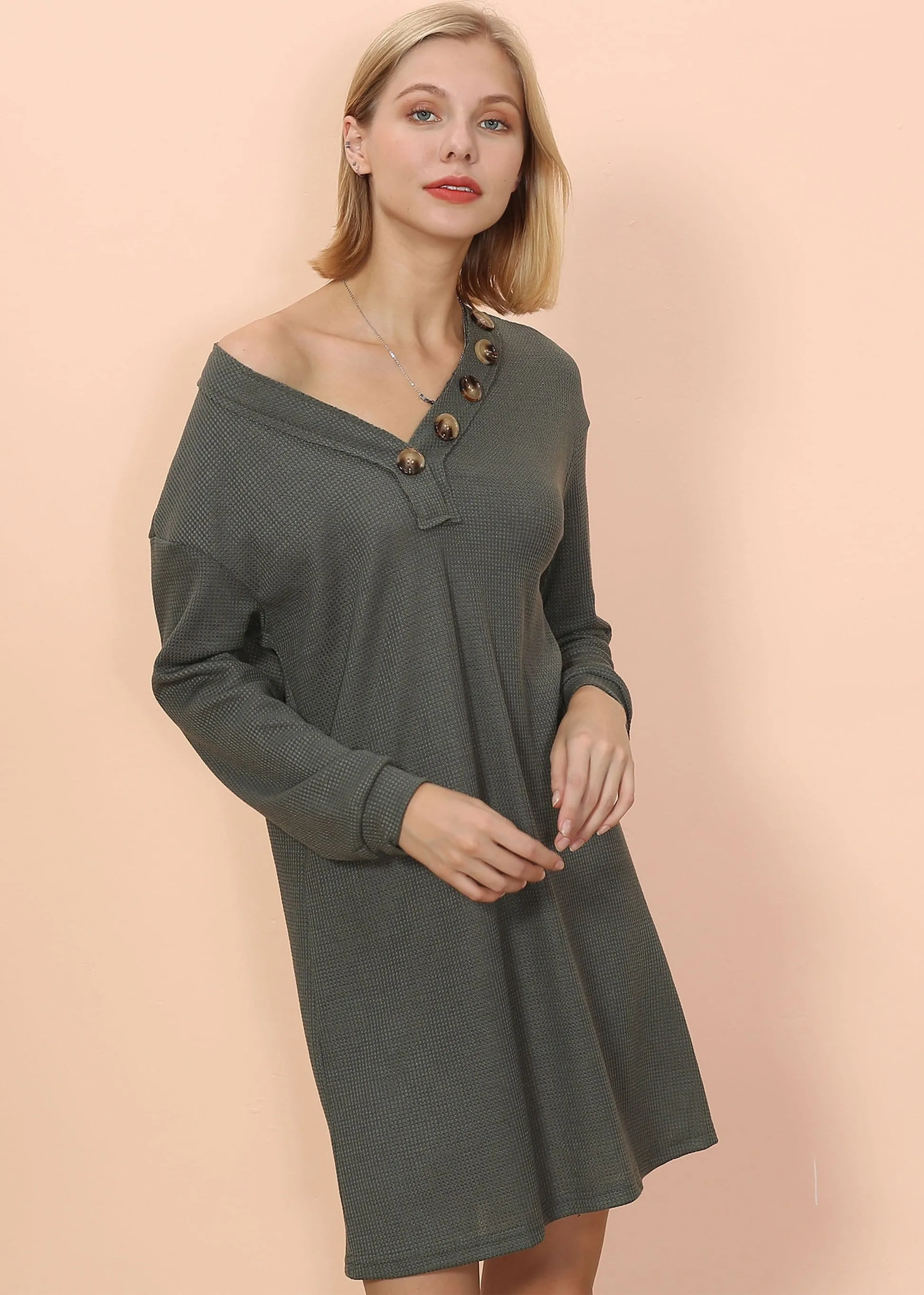 Lounge Button Tunic Dress