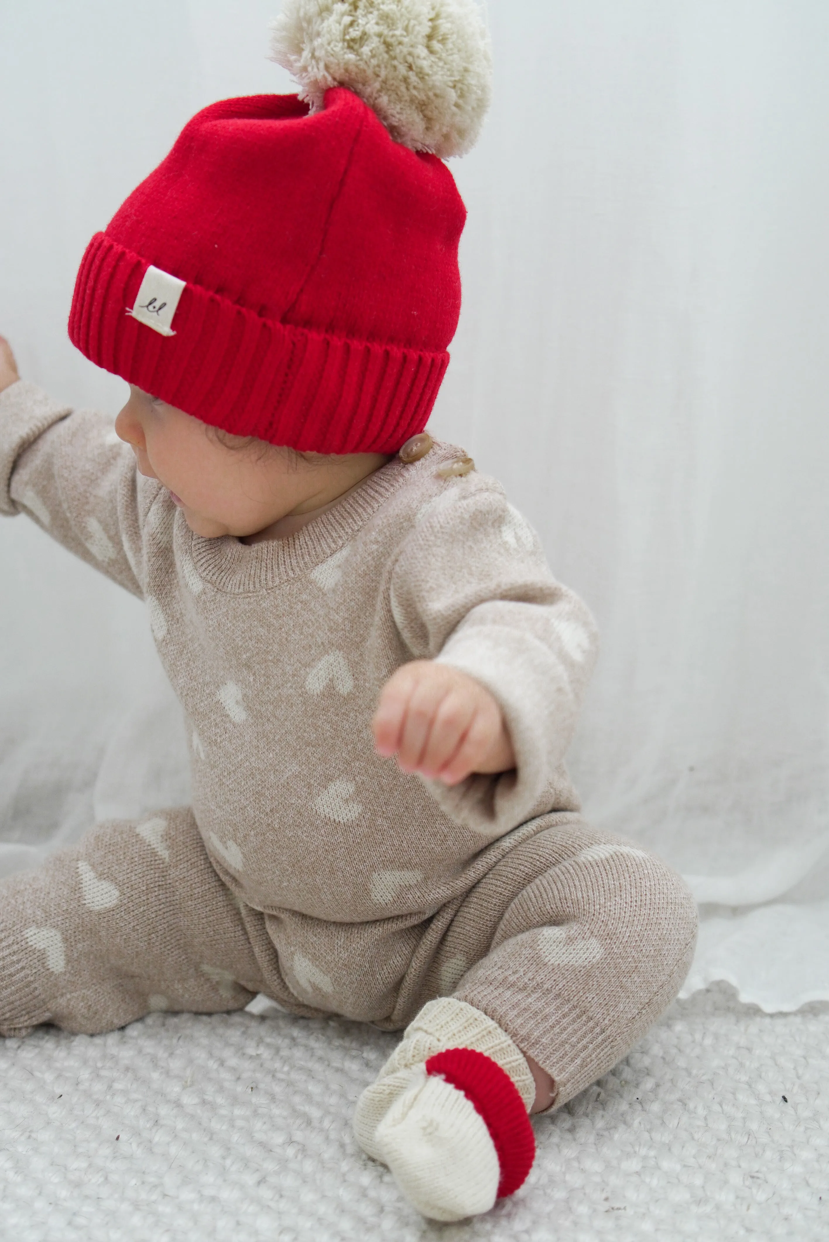 Luna   Luca Pom Beanie - Red