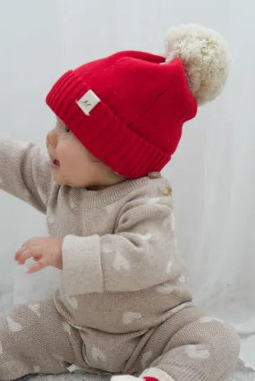 Luna   Luca Pom Beanie - Red