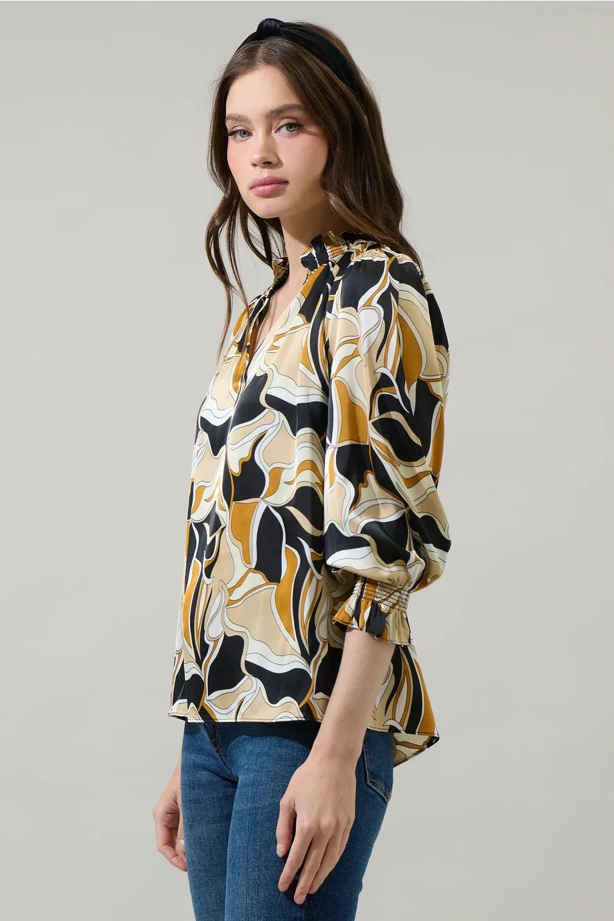 Madrone Groover Split Neck Blouse