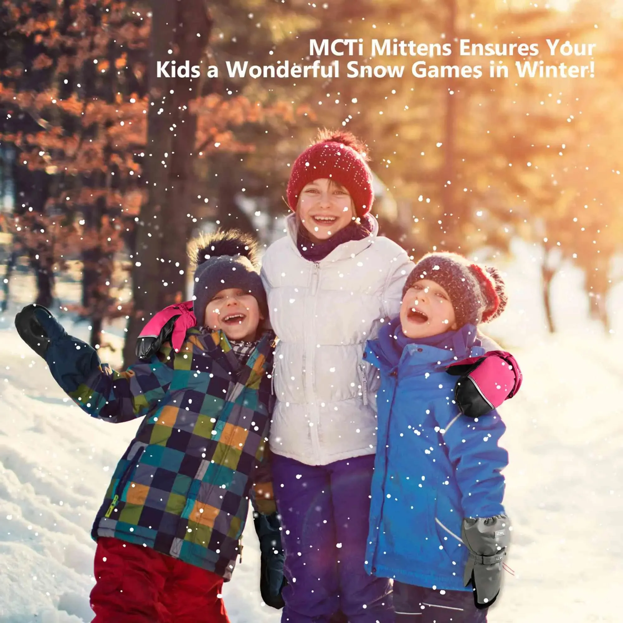 MCTi Kids Sherpa Mittens - Warm&Anti loss String (2-16 Years)