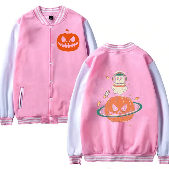 Men Woman Jacket Pumpkin Planet Halloween