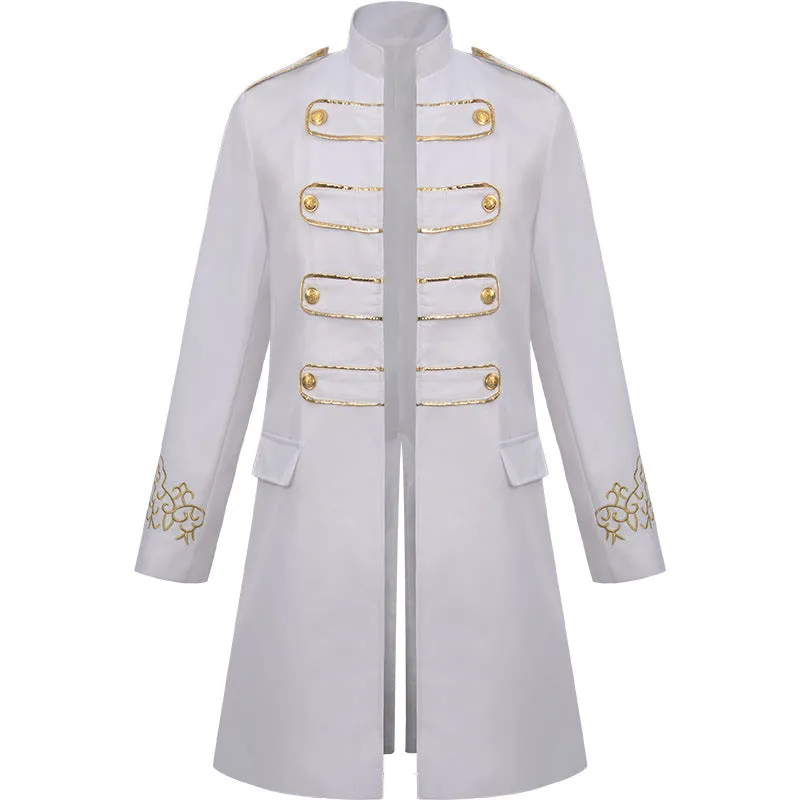 Men's Steampunk Vintage Medieval Tailcoat Jacket Gothic Victorian Frock Coat Uniform Halloween Cosplay Costume