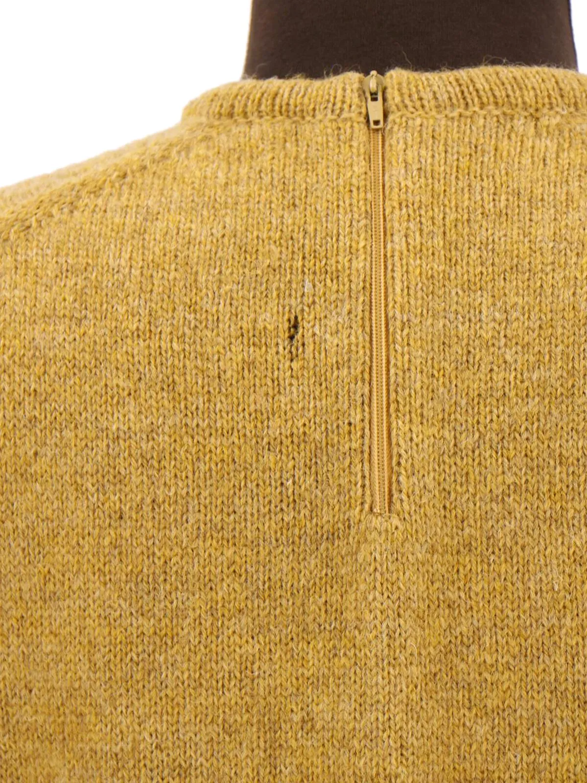 Midcentury Knitted Ochre Fleck Vintage Dress