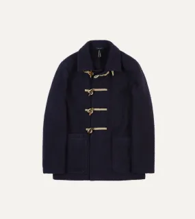 Navy Casentino Wool Short Duffle Coat