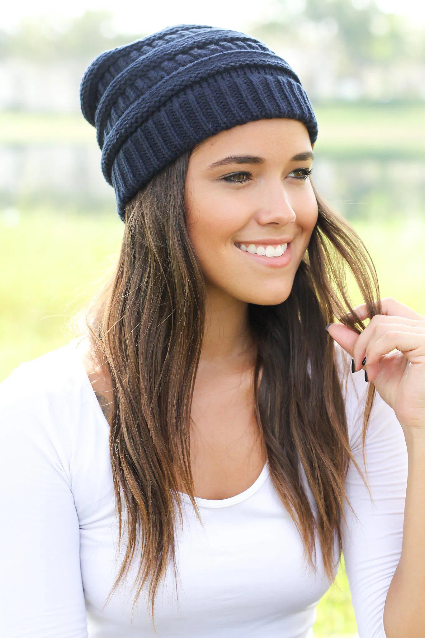 Navy Knit Beanie