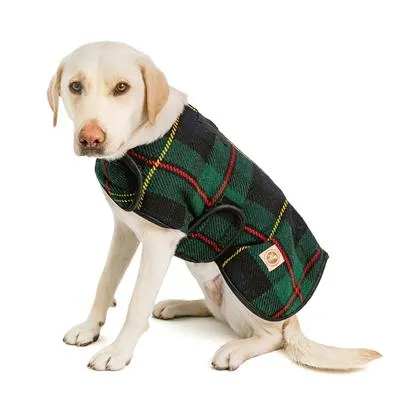 Navy Tartan Plaid Blanket Coat