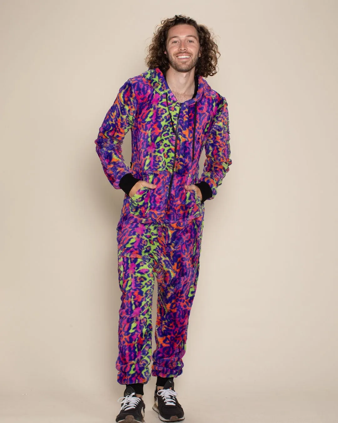 Neon Disco Cat Classic ULTRA SOFT Faux Fur Onesie | Men's