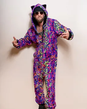 Neon Disco Cat Classic ULTRA SOFT Faux Fur Onesie | Men's