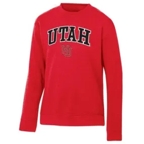 New - NCAA Utah Utes Men's Heathered Crew Neck Fleece Sweatshirt - L