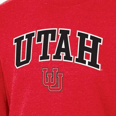 New - NCAA Utah Utes Men's Heathered Crew Neck Fleece Sweatshirt - L